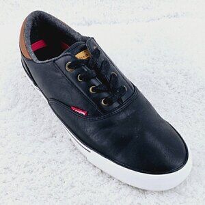 Levi's Black Faux Leather Casual Comfort Lace-Up Sneaker Shoes Size 10M